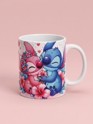 Caneca Temática Stitch e Angel - 325ml
