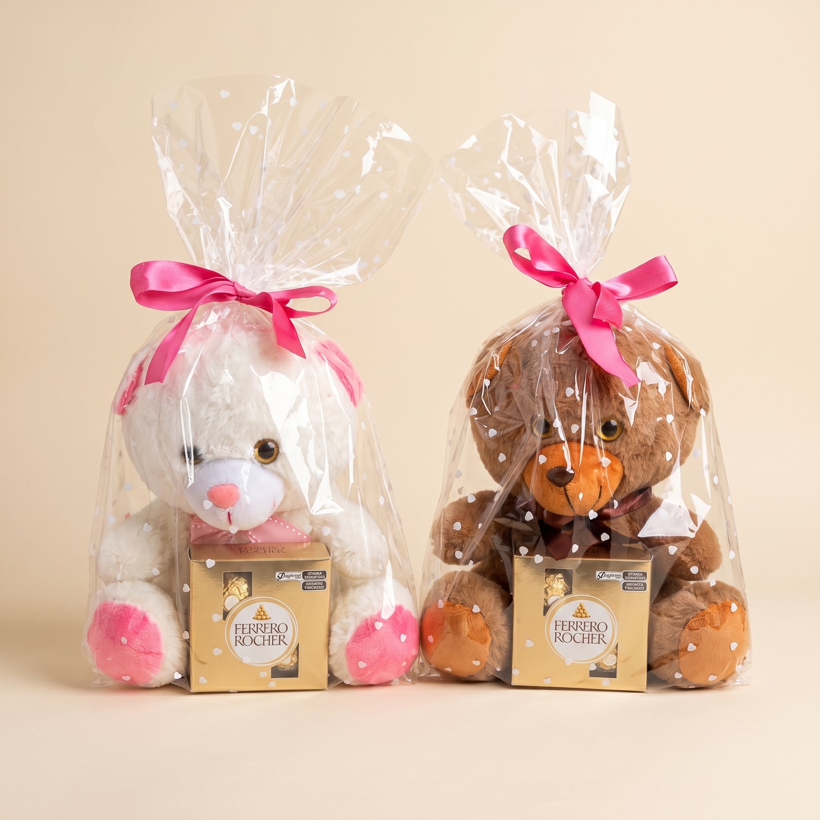 Kit Urso de Pelúcia 35cm com Caixa de Bombons Ferrero Rocher 50g 1 Kit Urso de Pelúcia 35cm com Caixa de Bombons Ferrero Rocher 50g